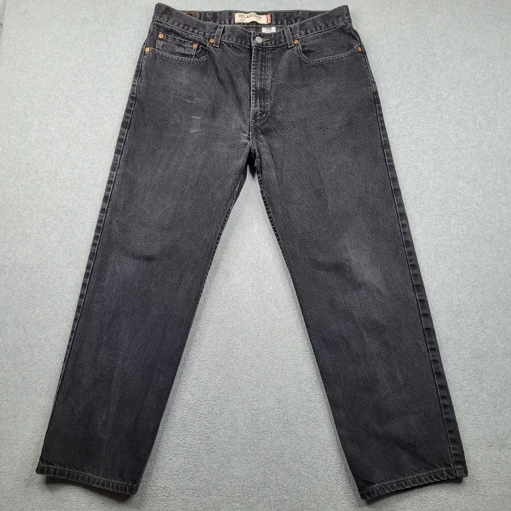 Levi's 550 Relaxed Fit Jeans Mens 38x30 Black Denim Tapered Leg‎ Classic Cotton